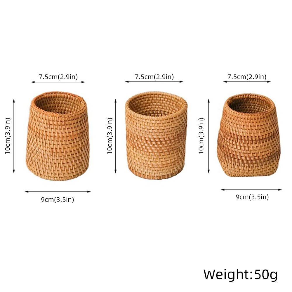 

Rattan Chopsticks Tube Shovel Spoons Bucket Dinner Knives Forks Tableware Storage Box Home Storage Baskets Organizer 3 Sizes