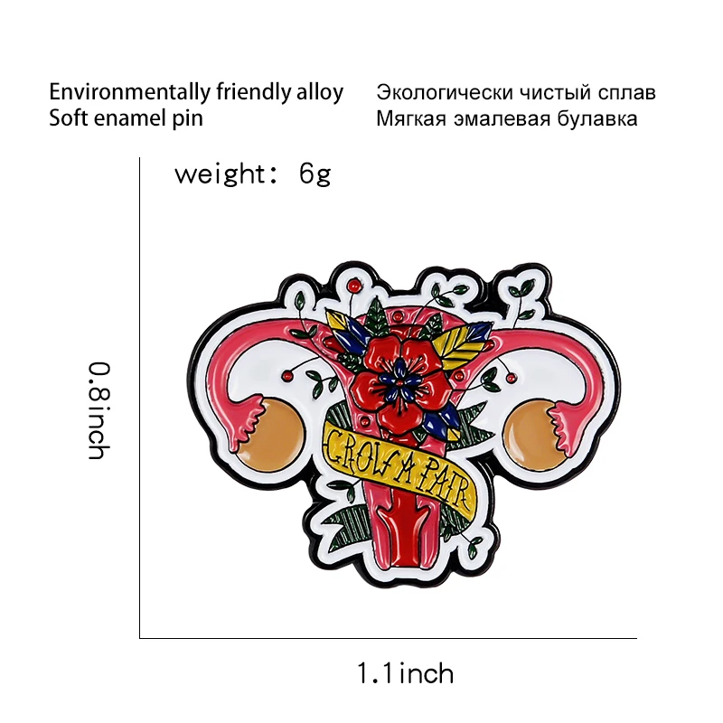 Feminism Hurray ! Cartoon Flowers Uterus Enamel pins Girl power Women' Rights Feminist Jewelry Brooches Badge Lapel pin For Gift |