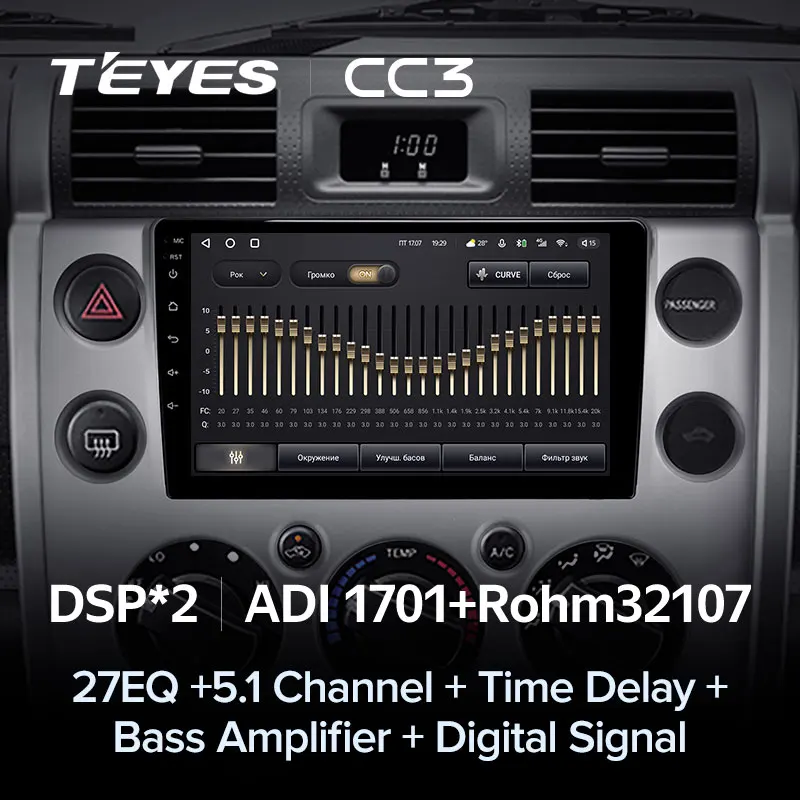 TEYES Тиайс CC3 2K Штатная магнитола For Тойота FJ Крузер J15 Toyota Cruiser 2006 - 2020 до 8-ЯДЕР 6 + 128ГБ