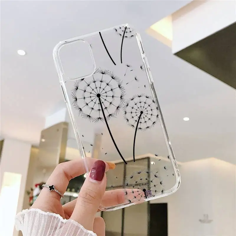 

Dandelion Phone Case Transparent for iPhone 11 12 mini pro XS MAX 8 7 6 6S Plus X 5S SE 2020 XR