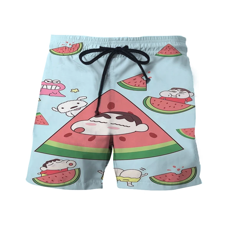 

The new summer leisure couple version of men and women beach shorts cartoon cartoon 3D printing personality trend fashion