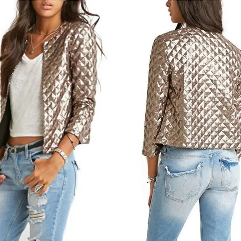 

Zuolunouba 2020 Autumn New Short Fashion Ladies Coat Pure Color Casual Trend Slim Three-quarter Sleeve Women Round Neck Jacket