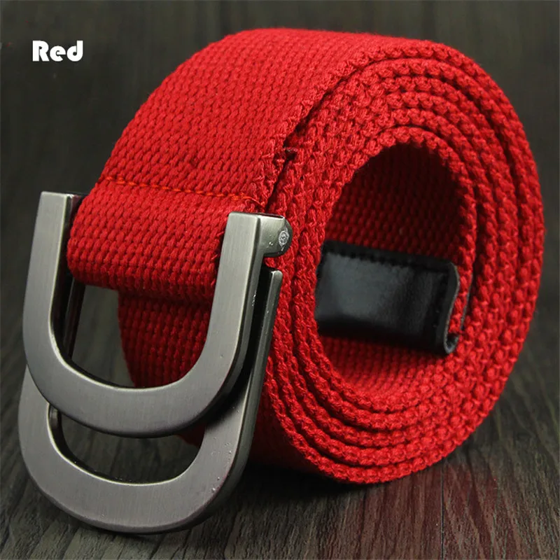 Ремень брезентовый унисекс тактический пояс с двойной кольцевой пряжкой