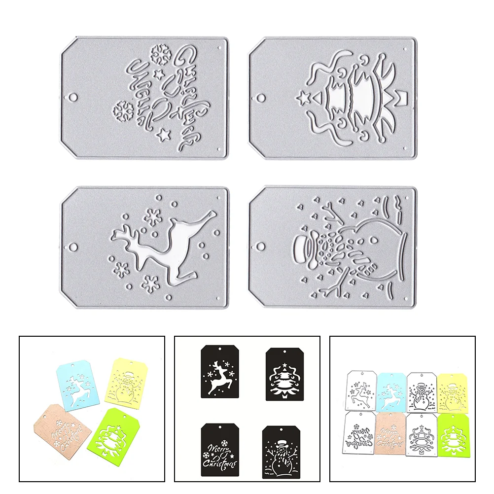 

4 Pcs Christmas Hanging Tags Cutting Die Carbon Steel Scrapbooking Cut Die