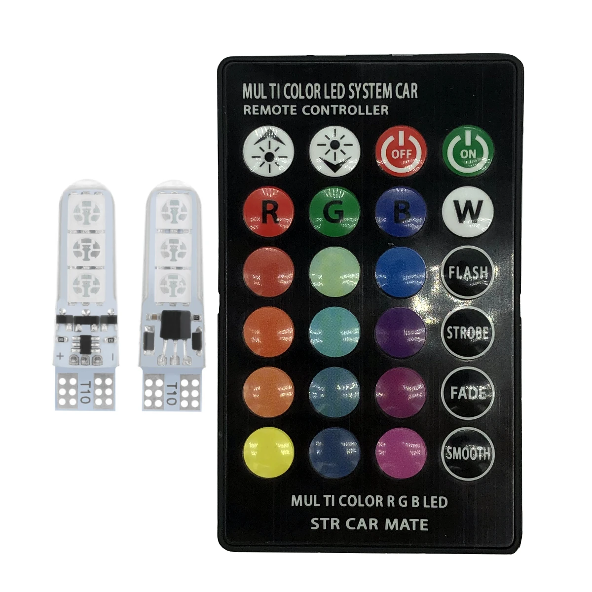 T10 W5W силиконовые автомобильные RGB 5050 6SMD светодиодный клиновидные боковые
