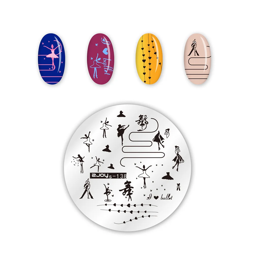 Круглые пластины для стемпинга ногтей на День святого Валентина 5 см изображение