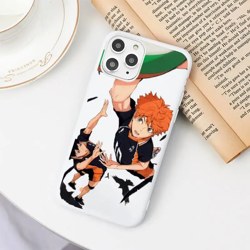 

Cute Japan Anime Oya Haikyuu Phone Case White Candy Color for iPhone 11 12 mini pro XS MAX 8 7 6 6S Plus X SE 2020 XR