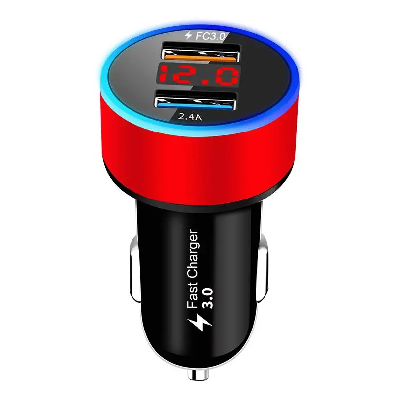 Red 30 Вт 3 А Быстрая зарядка 3,0 USB Автомобильное зарядное устройство для Xiaomi Mi huawei Supercharge SCP QC3.0 быстрая USB зарядка для автомобильного телефона - Название цвета: Red