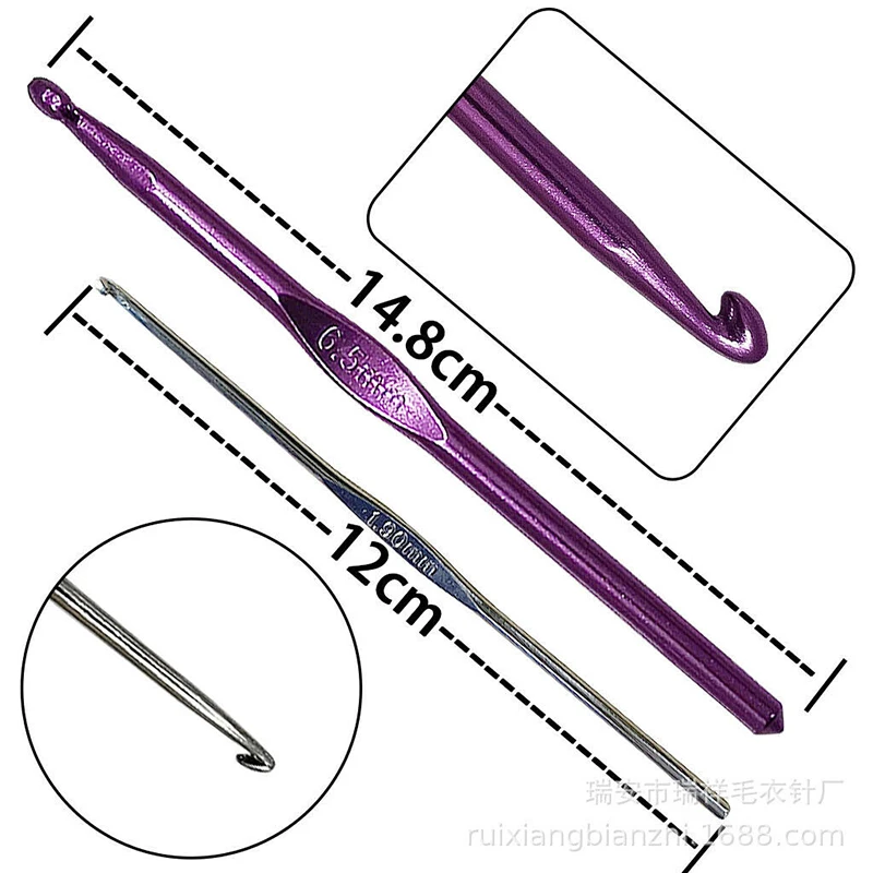 22 Sizes 0.6-6.5mm Multi Colored Crochet Hooks Yarn Knitting Needles Set Professional Weaving Tools Accessories | Дом и сад
