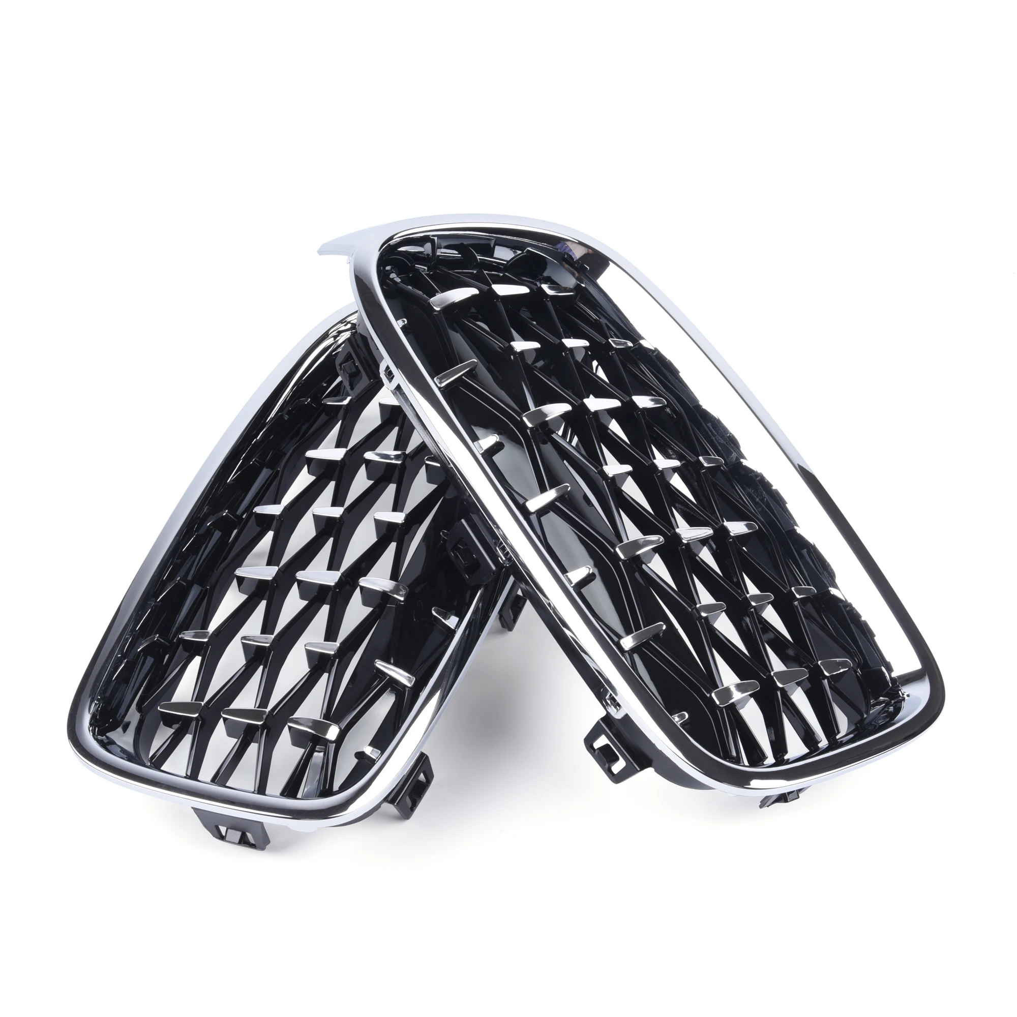 Хромированный бриллиантовый передний гриль для почек глянцевый черный подходит