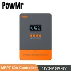 Контроллер заряда солнечной батареи PowMr Max PV 150 в MPPT 60A 12 В 24 в 36 в 48 в LCD Blacklight для вентилируемых герметичных никель-кадмиевых литиевых батарей