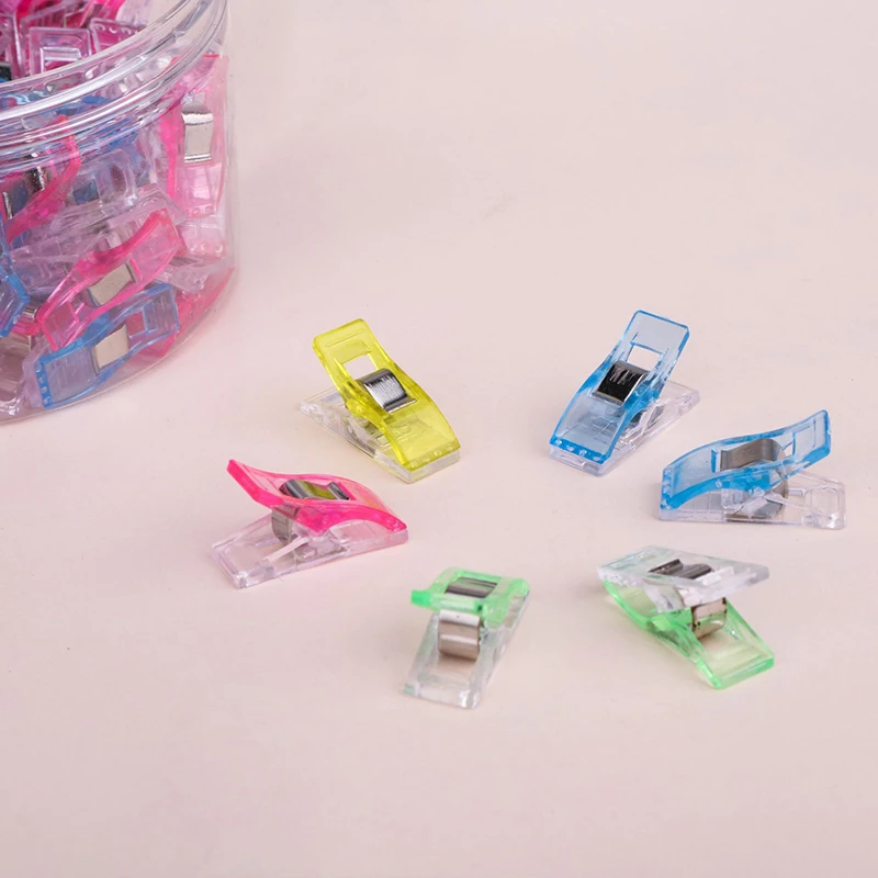 

10Pcs/Lot Creative Transparent File Binding Clip Plastic Stationery Label Paper Clip Snacks Sealing Clip Office Accessories