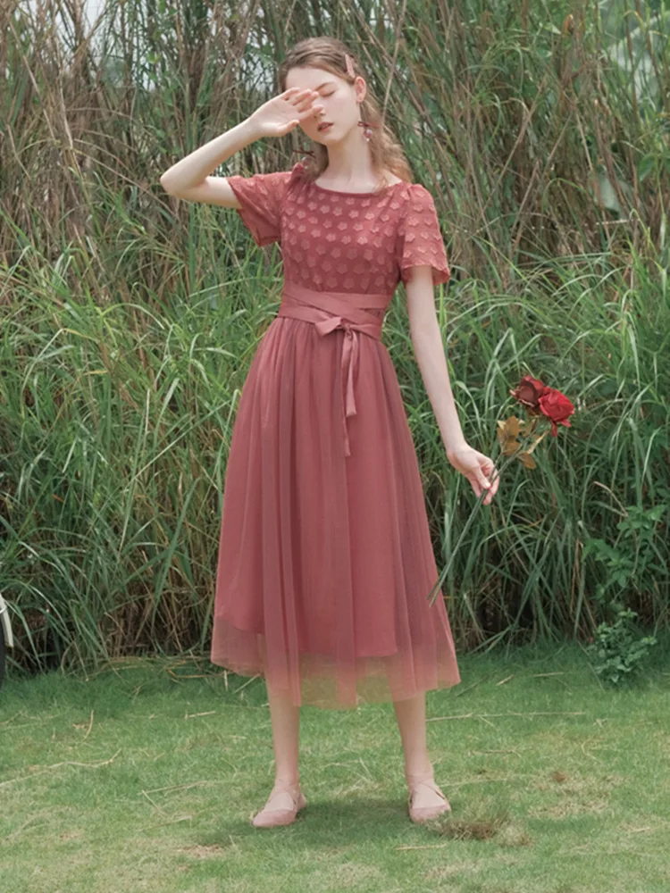 Женское винтажное шифоновое платье миди элегантное облегающее длинное Сетчатое