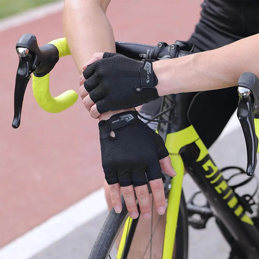 

Cycling Gloves Half Finger Summer Breathable Anti-slip Glove Gloves Anti-sweat Women Bicycle Sports Men Bike Road Mtb V9h4