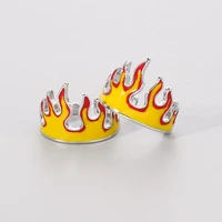 fashion punk hip hop fire flame ring for men women creative opening adjustable ring accessories boys party jewelry gift