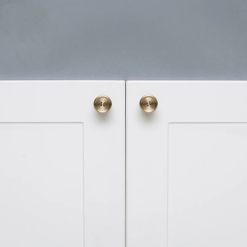 

LKL Brass Handle Nordic Simple Creative Designer Gold Pure Copper Drawer Cupboard Round Button Handle Cabinet Knob