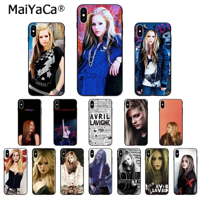 MaiYaCa Аврил Лавин черный ТПУ мягкий чехол для телефона iPhone 8 7 6 6S Plus 5 5S SE XR X XS MAX Coque