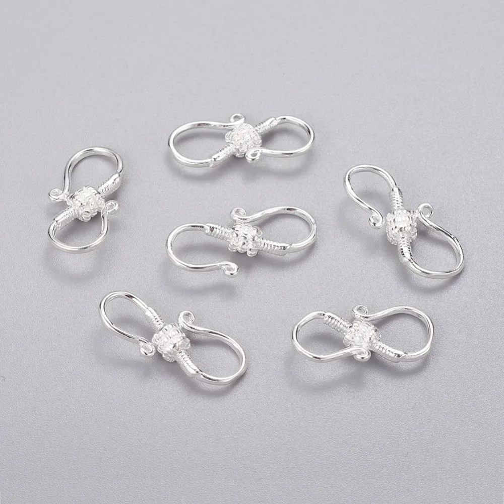 

10PCS Brass S-Hook Silver Color Plated 20~23x10.5x4.5mm Fashionable jewelry