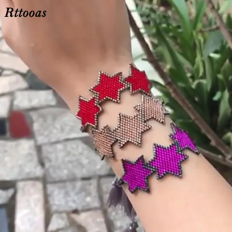 Браслет Rttooas женский Плетеный вручную с бусинами Миюки|Браслеты шармами| |