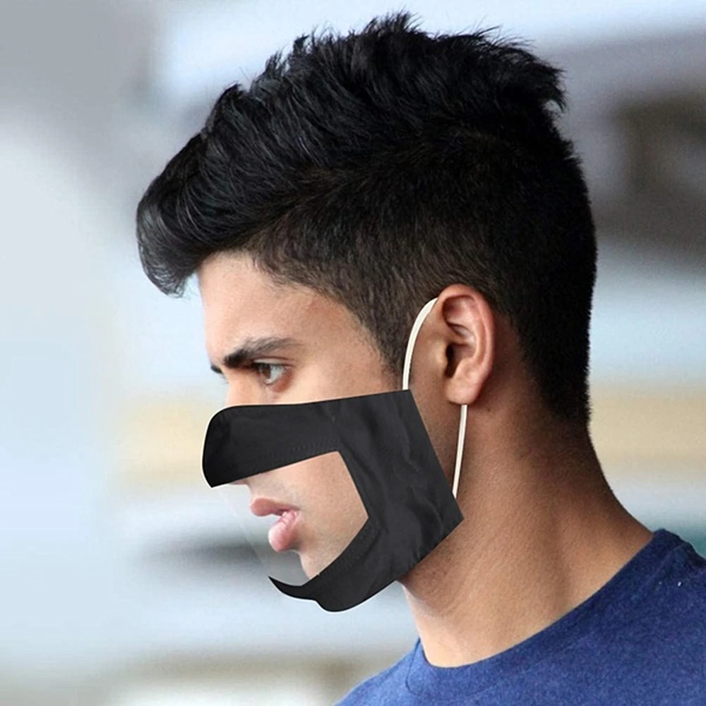 Уличная спортивная маска для лица взрослых унисекс с прозрачным окном видимое