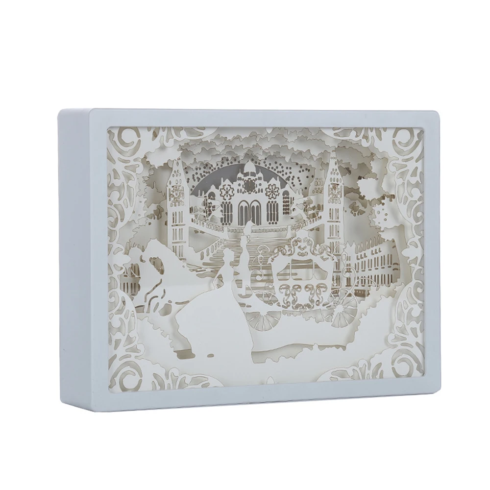 Professional 3D Paper Carving Night Light LED Papercut Box Sculptures Frame Gift Decorative Desktop night Lamp | Освещение