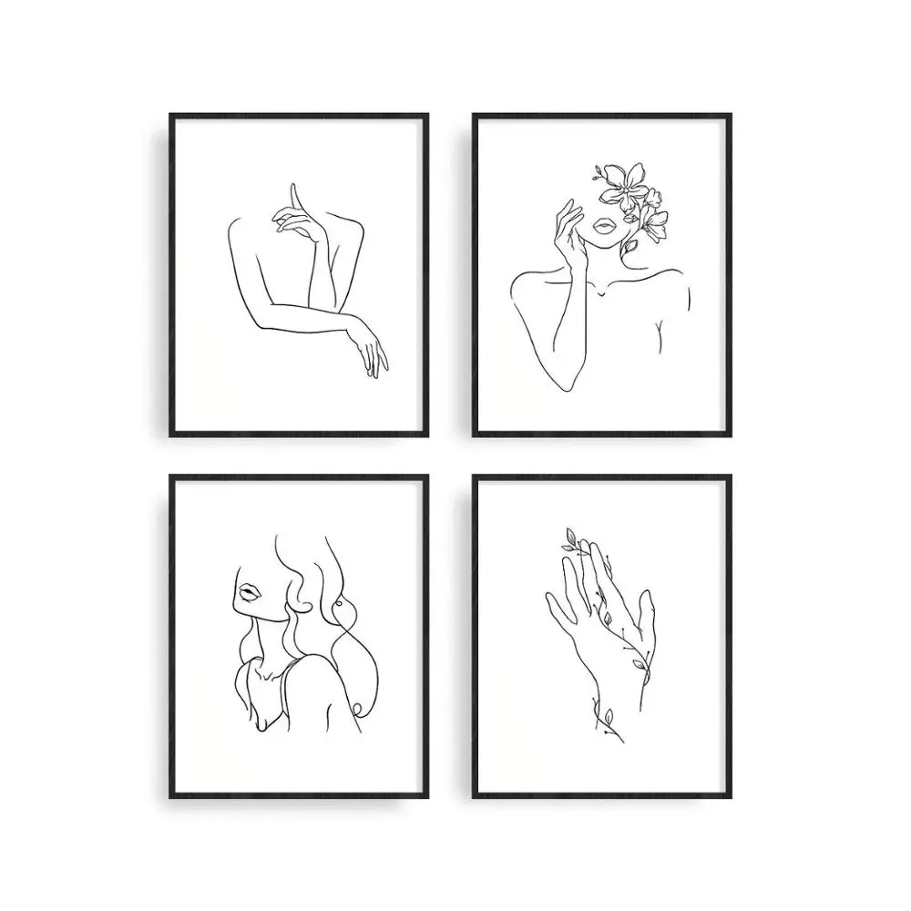 Минималистичные эстетические постеры постер для настенного искусства черно