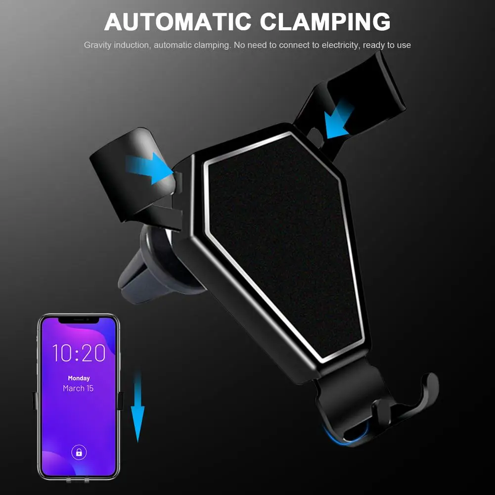 

Car Phone Holder Air Vent Alloy Gravity Clip Mount No Magnetic Holder Auto Air Vent Mount Holder Smartphone Support Car Phone St