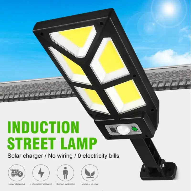 

Solar LED Street Light Smart Remote Control Lamp Three Modes Security Light Waterproof Wall Lamp Outdoor Garden Lighting Tool