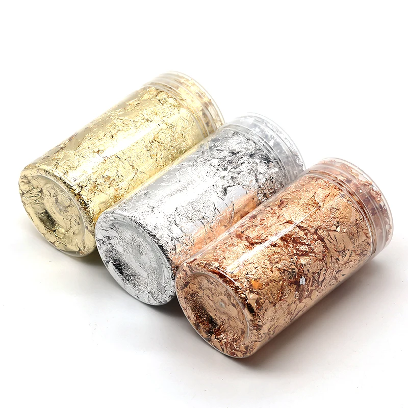 10 г искусственная Золотая Серебряная медная фольга для ногтей искусственные
