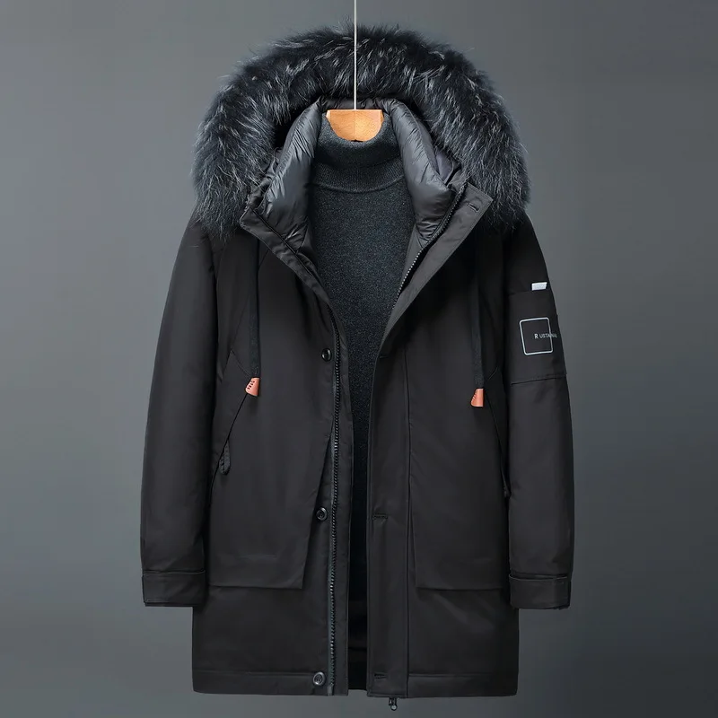 2022 New Fashion Winter Parkas Men's Down Jacket Real Fur High Quality Warm Thick Jacket Male Detachable Hat Casual Parka Coat