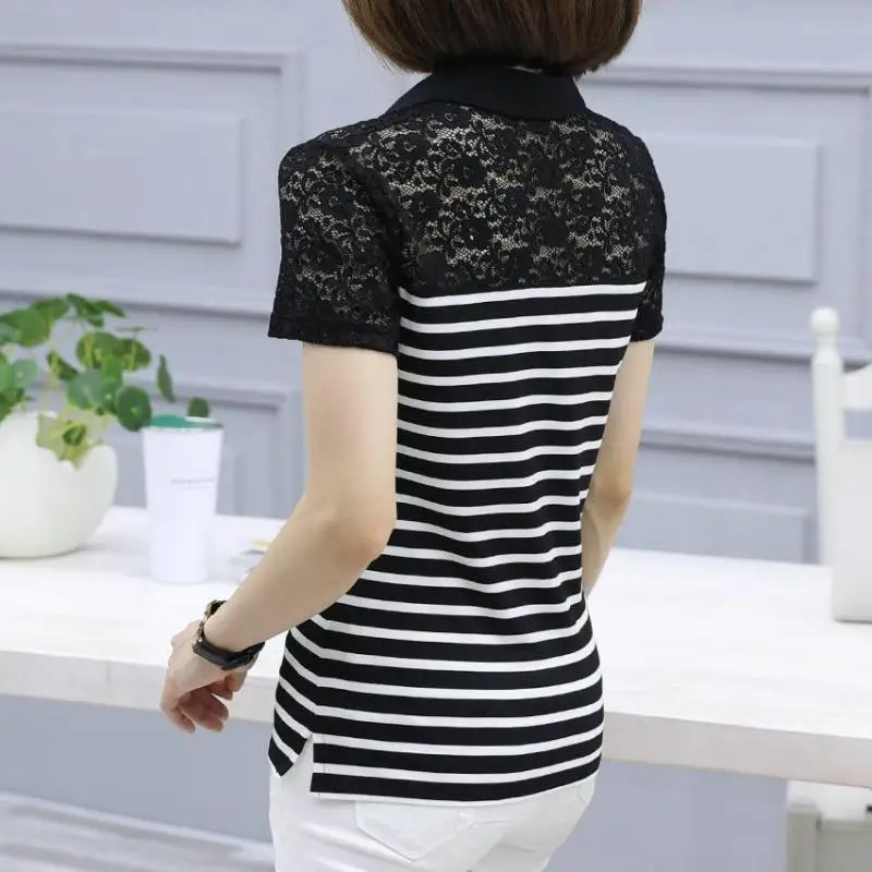 Женская футболка с коротким рукавом летний яркий хлопковый топ в полоску