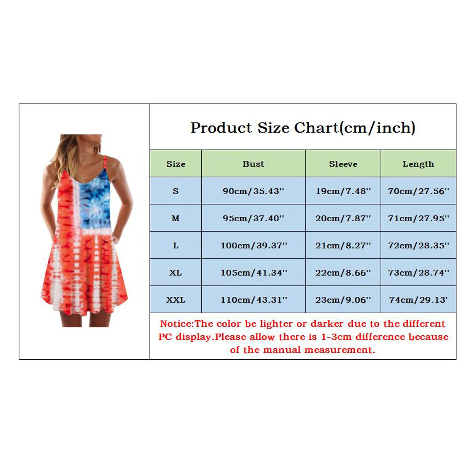 

Summer Dress Women Striped Star Print Independence Day Spaghetti Strap Dress Sleeveless Dress V Neck A-line Mini Sundress