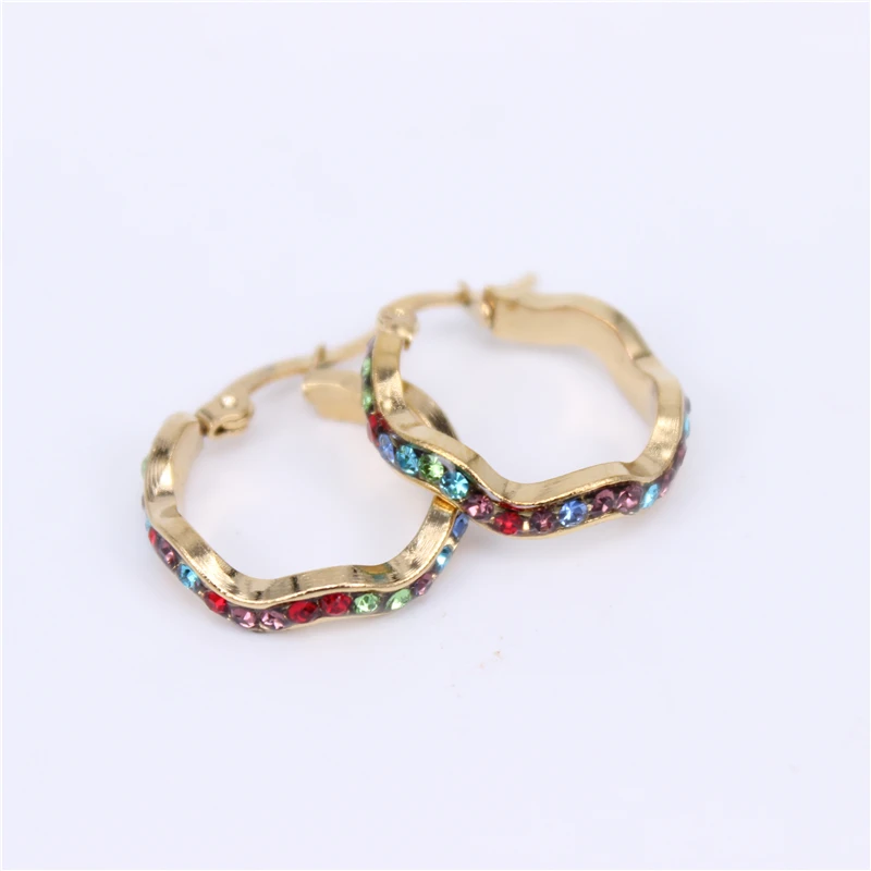 20mm Модные женские серьги-кольца, стразы, разные размеры, массивные золотые круглые серьги-кольца, вечерние, подарок, LH780 - Окраска металла: 20mm