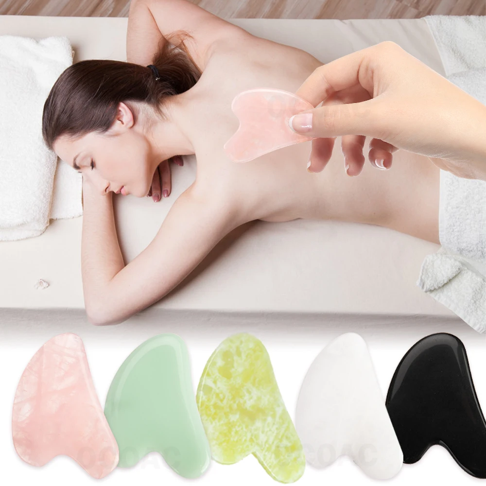 

Natural rose jade roll, Guasha facial massage board, crystal stone massager, scraping, eye body, acupuncture and lifting materia