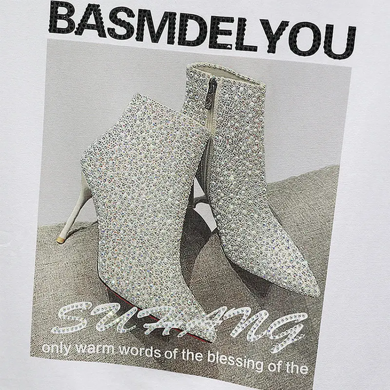 

Short Sleeve T shirt Women Clothes Vintage Summer Tops Female Tshirt White Korean Fahsion Diamonds Tee Shirt Black Casual 2021