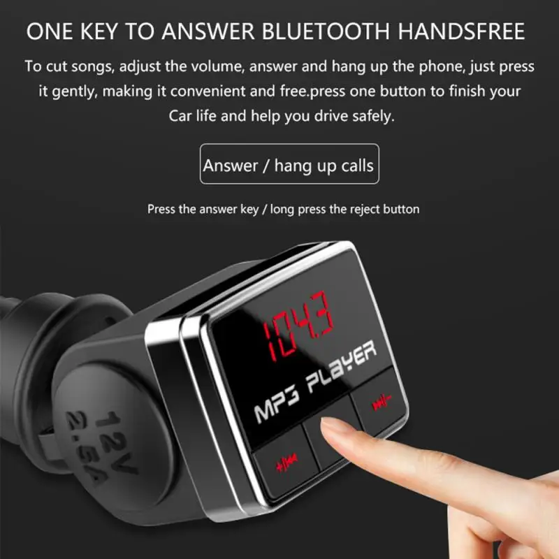 Bt10 V4.0 Bluetooth MP3 плеер автомобильный комплект громкой связи FM передатчик 5В/2.1a