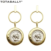 totasally fashion ethnic tribe coin earrings vintage alloy chic dangle earrings for women statement jewelry pendientes mujer