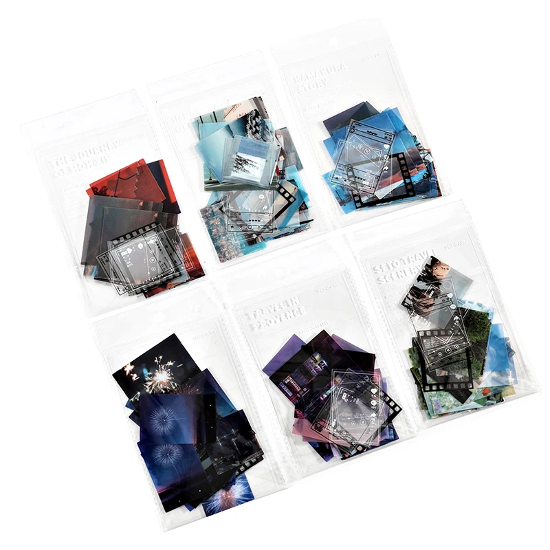 

45pcs Colorful Ins Color World PET Sticker Scrapbooking DIY Diary Journal Decorative Album Cute Stickers with PET Collage Card
