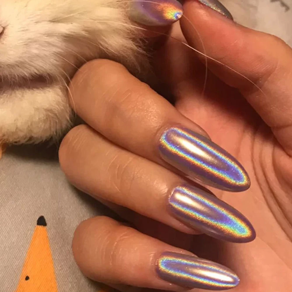 

Glitter For Nails New Solid Galvanotechnic Laser Powder For Manicure of Japanese Powder Laser Mirror Silver Nails Scintillium