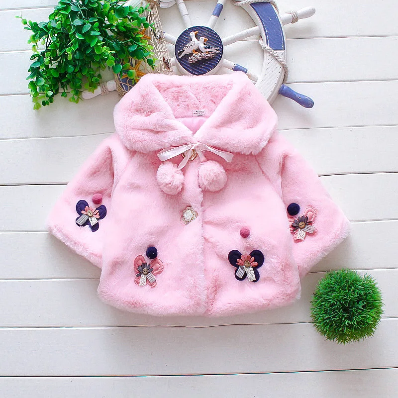 Мягкое пальто для маленьких девочек новинка Осень-зима детская теплая верхняя