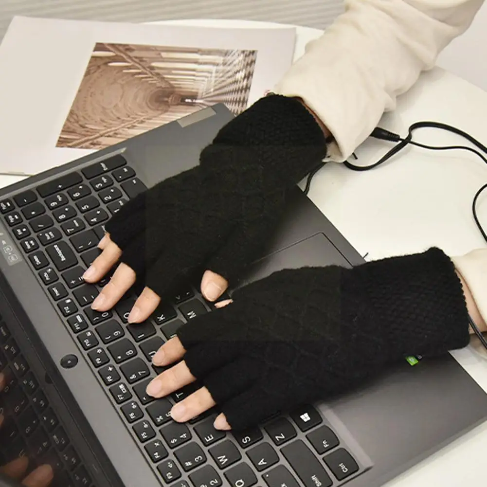 

Gloves Usb Heating Gloves Double-sided Plush Power Bank Show Treasure Computer Electric Hand Finger Gloves Warm Heating War R3c3