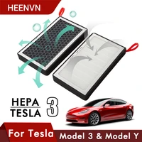 heenvn new air filter hepa cleaner for tesla model 3 accessories 2017 2020 2pcs car air condition filter replacement protection