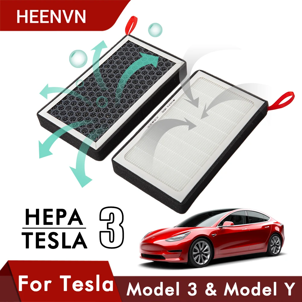 Heenvn новый воздушный фильтр пылесос с HEPA для Tesla Model 3 Аксессуары 2017-2020 2 шт.