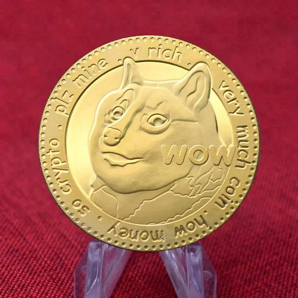 Памятные монеты Dogecoin с изображением милой собаки коллекция на год золотая
