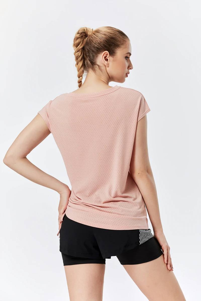 

Women Dry Quick Short Sleeve Loose Sport T Shirt Gym Jerseys Fitness Shirt Trainer Running T-shirts Breathable Exercises Yoga