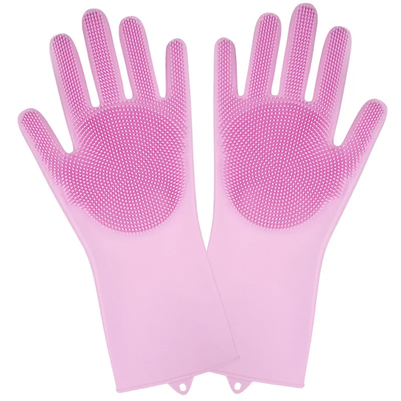 

Magic Silicone Dishwashing Gloves Insulation Waterproof Multifunctional Dishwashing Housework Kitchen Pet Bathing Gloves