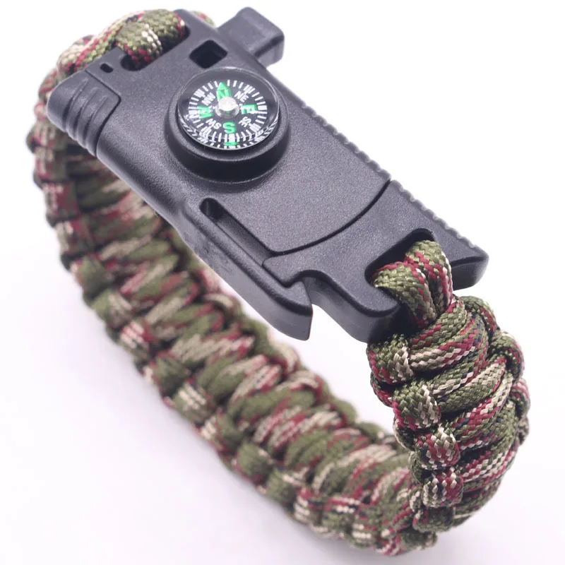 Hand-woven Bracelet Men Multi-function Paracord Outdoor Survival Camping Rescue Emergency Rope Bracelets For Women | Украшения и