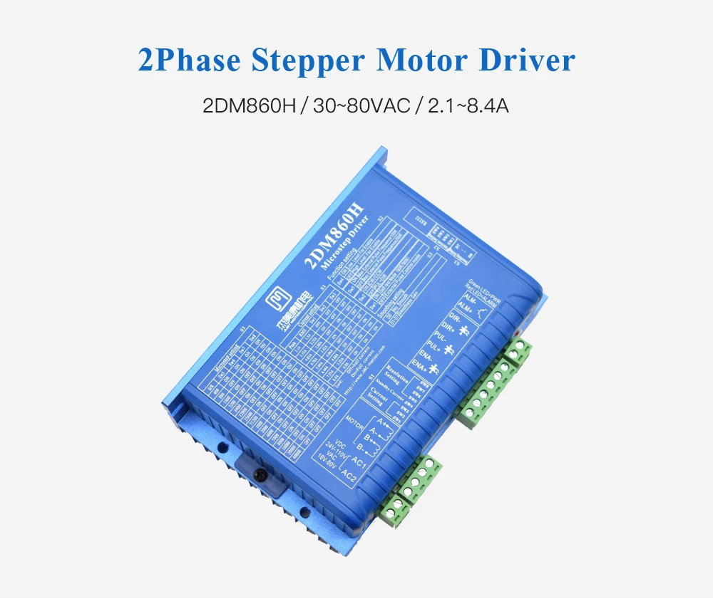JMC 2 трехфазного шагового двигателя 2DM860H 30~ 80VAC 2,1-8.4A 8 фазный 32bit DSP