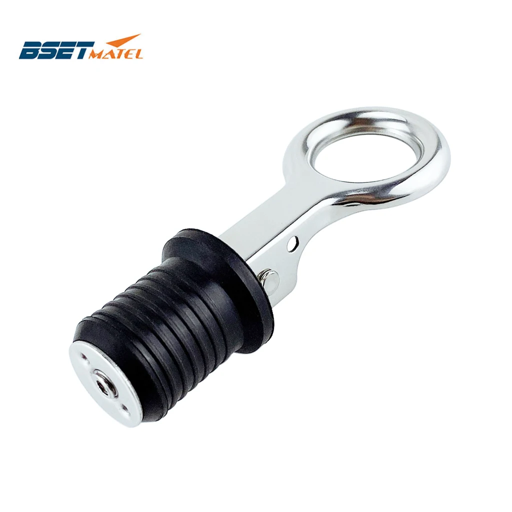 

Stainless steel 304 Handle Rubber Drain Plug Snap Tight Flip Style Hull Livewell bilge transom seawall marine boat accessories