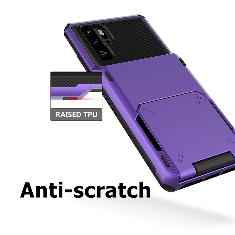 50 шт. для Huawei P30 Pro ударопрочный держатель кредитных карт слот раздвижная дверь